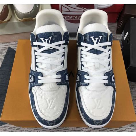 lv light blue sneakers|louis vuitton white sneakers ladies.